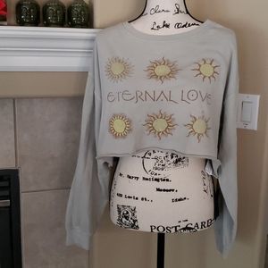 NWT Forever21 Cropped Eternal Love Sun Moon Top M
